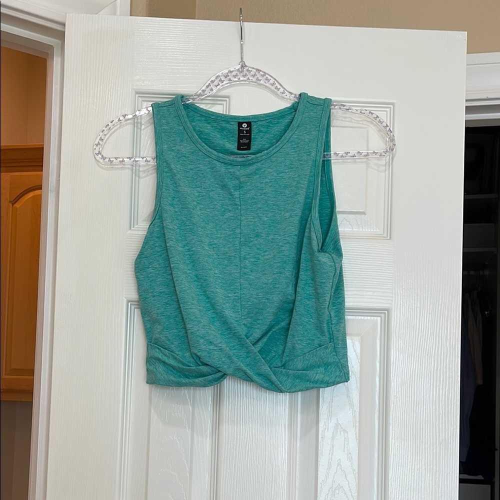 Velocity Turquoise Twist Front Tank Top